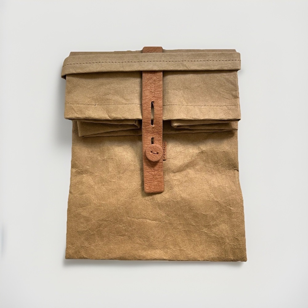 Trader Joe's Washable Paper Lunch Bag Reusable Tan Brown - Super Clean!